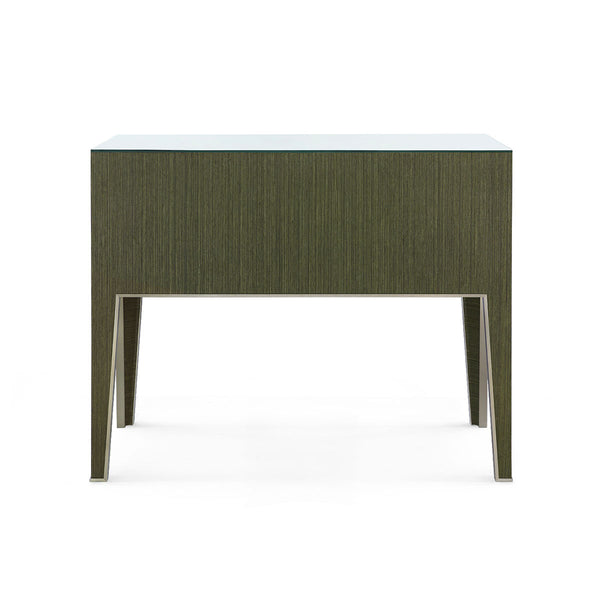 Madeline Console with Glass Top, Deep Olive