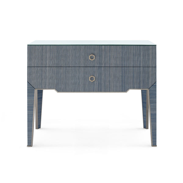 Madeline Console with Glass Top, Colonial Blue