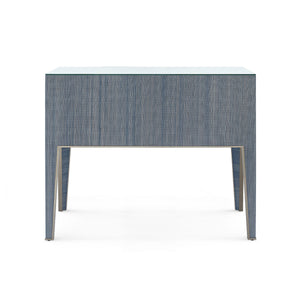 Madeline Console with Glass Top, Colonial Blue