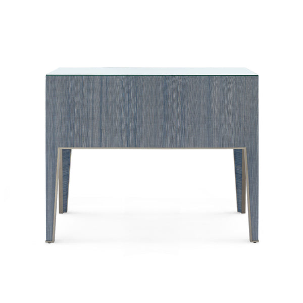 Madeline Console with Glass Top, Colonial Blue