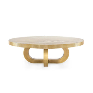 Maddox Coffee Table, Antique Brass-Blue Hand Home