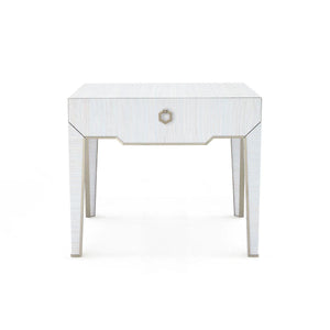 Madeline 1-Drawer Side Table, Platinum Shimmer-Blue Hand Home