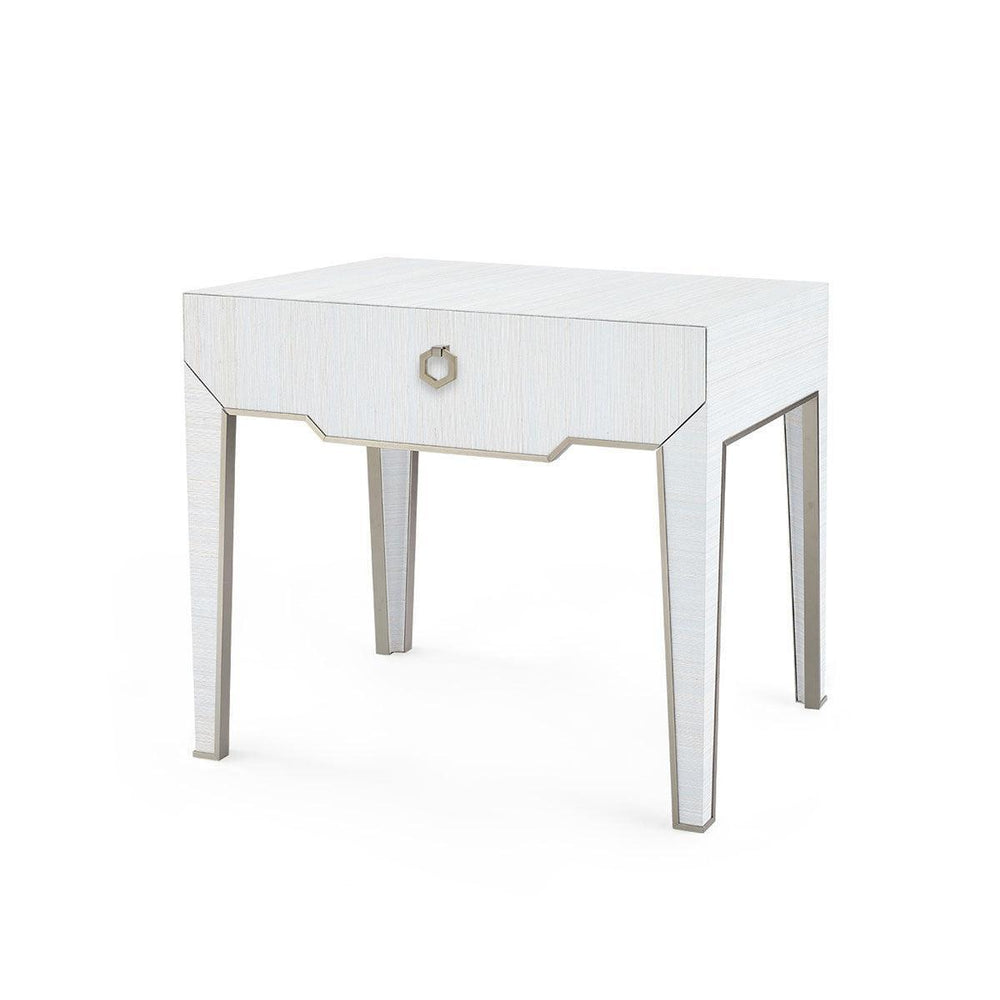 Madeline 1-Drawer Side Table, Platinum Shimmer-Blue Hand Home