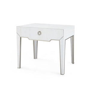 Madeline 1-Drawer Side Table, Platinum Shimmer-Blue Hand Home