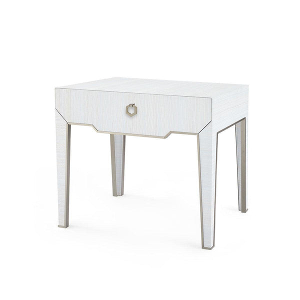 Madeline 1-Drawer Side Table, Platinum Shimmer-Blue Hand Home