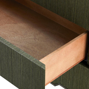 Madeline 3-Drawer Side Table, Deep Olive-Blue Hand Home