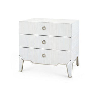 Madeline 3-Drawer Side Table, Deep Olive-Blue Hand Home