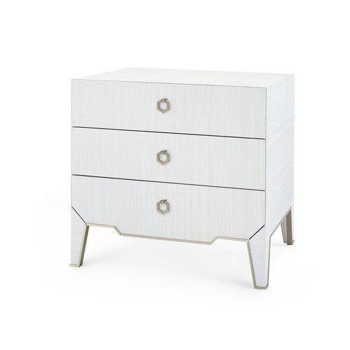 Madeline 3-Drawer Side Table, Deep Olive-Blue Hand Home