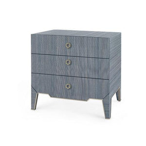 Madeline 3-Drawer Side Table, Deep Olive-Blue Hand Home