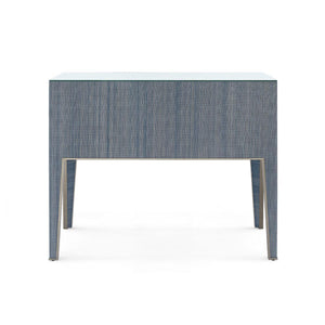 Madeline Console with Glass Top, Colonial Blue-Blue Hand Home