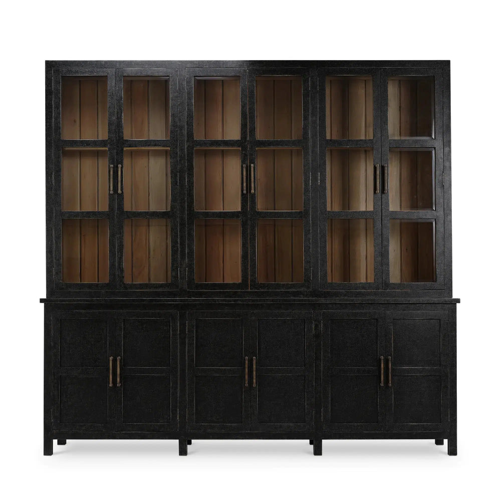 Madrone 12 Door Display Cabinet w/ Glass Shelves-Blue Hand Home