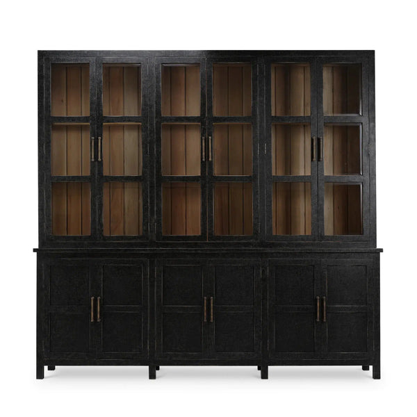 Madrone 12 Door Display Cabinet w/ Glass Shelves-Blue Hand Home