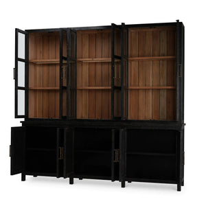 Madrone 12 Door Display Cabinet w/ Glass Shelves-Blue Hand Home