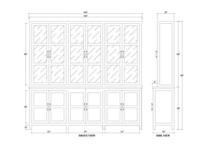 Madrone 12 Door Display Cabinet w/ Glass Shelves-Blue Hand Home