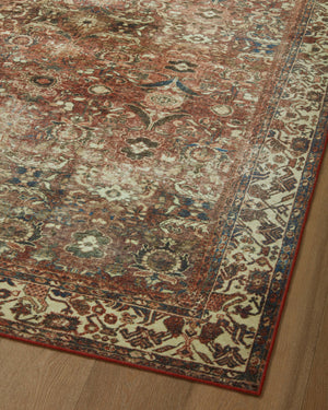 Magnolia Home by Joanna Gaines x Loloi Banks Rug - Brick / Ivory-Blue Hand Home