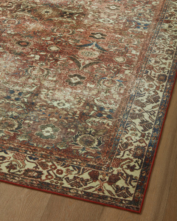 Magnolia Home by Joanna Gaines x Loloi Banks Rug - Brick / Ivory-Blue Hand Home
