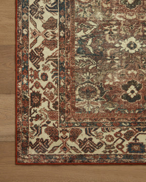 Magnolia Home by Joanna Gaines x Loloi Banks Rug - Brick / Ivory-Blue Hand Home