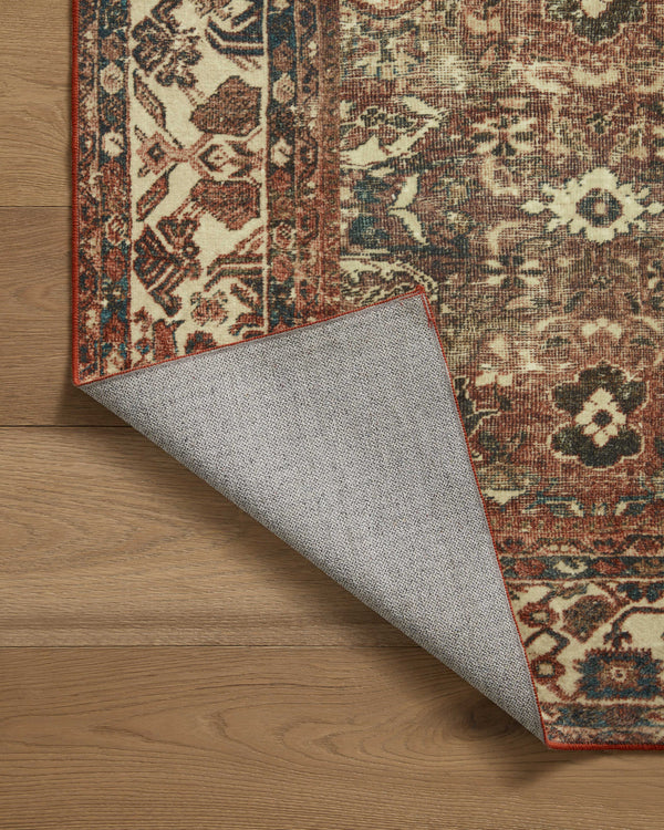 Magnolia Home by Joanna Gaines x Loloi Banks Rug - Brick / Ivory-Blue Hand Home