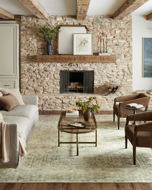 Magnolia Home by Joanna Gaines x Loloi Banks Rug - Natural / Granite-Blue Hand Home