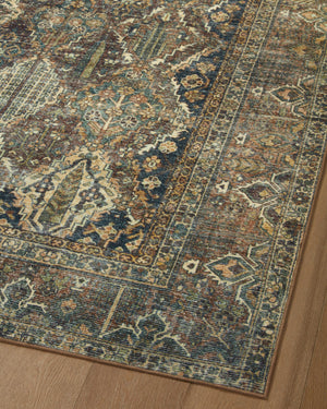 Magnolia Home by Joanna Gaines x Loloi Banks Rug - Spice / Blue-Blue Hand Home