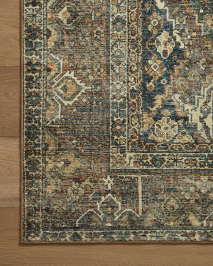 Magnolia Home by Joanna Gaines x Loloi Banks Rug - Spice / Blue-Blue Hand Home
