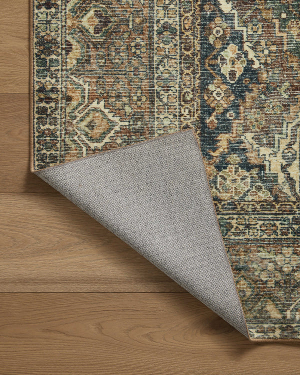 Magnolia Home by Joanna Gaines x Loloi Banks Rug - Spice / Blue-Blue Hand Home