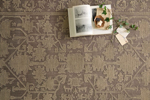 Magnolia Home by Joanna Gaines x Loloi Gloria Rug - Bark / Khaki-Blue Hand Home