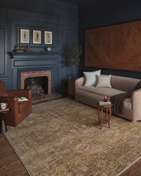 Magnolia Home by Joanna Gaines x Loloi Junie Rug - Spice / Multi-Blue Hand Home