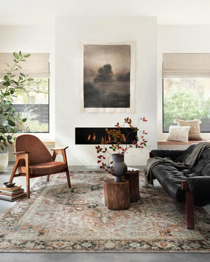 Magnolia Home by Joanna Gaines x Loloi Lenna Rug - Rust / Charcoal-Blue Hand Home