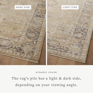 Magnolia Home by Joanna Gaines x Loloi Millie Rug - Gold / Charcoal-Blue Hand Home