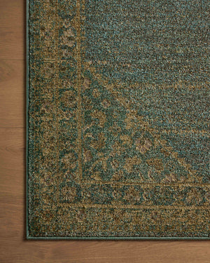 Magnolia Home by Joanna Gaines x Loloi Mona Rug - Aqua / Wheat-Blue Hand Home