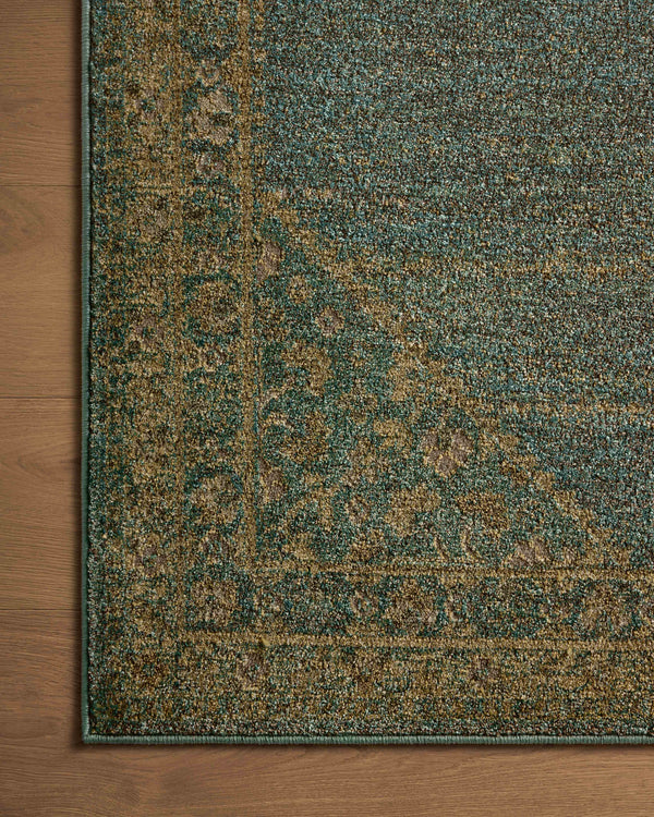 Magnolia Home by Joanna Gaines x Loloi Mona Rug - Aqua / Wheat-Blue Hand Home