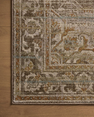 Magnolia Home by Joanna Gaines x Loloi Mona Rug - Bark / Sunrise-Blue Hand Home
