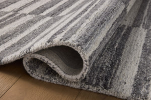 Magnolia Home by Joanna Gaines x Loloi Rae Rug - Charcoal / Mist-Blue Hand Home