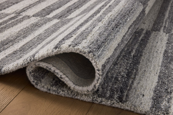 Magnolia Home by Joanna Gaines x Loloi Rae Rug - Charcoal / Mist-Blue Hand Home