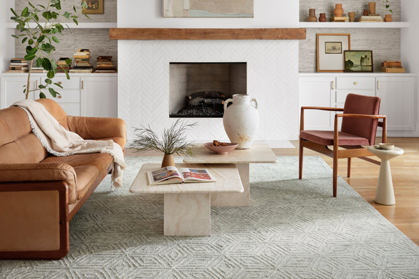 Magnolia Home by Joanna Gaines x Loloi Sarah Rug - Sky-Blue Hand Home