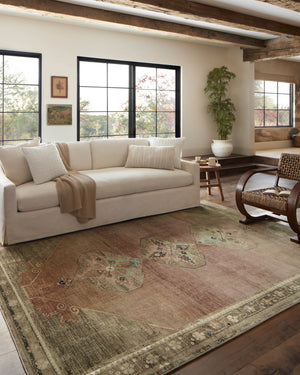 Magnolia Home by Joanna Gaines x Loloi Sinclair Rug - Clay / Tobacco-Blue Hand Home