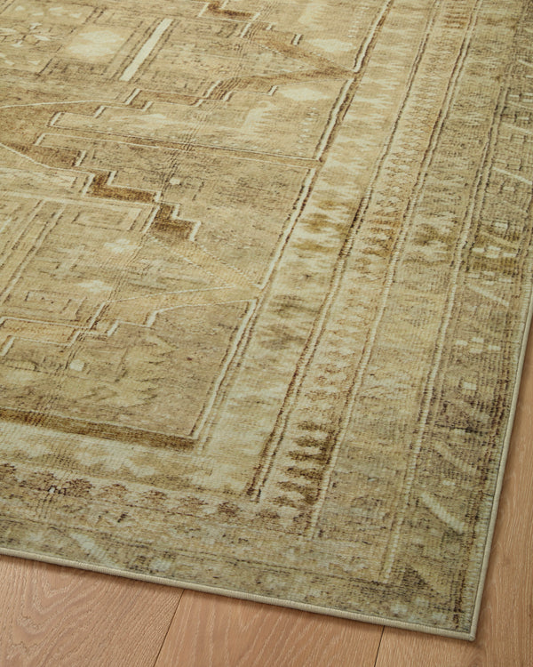 Magnolia Home by Joanna Gaines x Loloi Sinclair Rug - Khaki / Tobacco-Blue Hand Home
