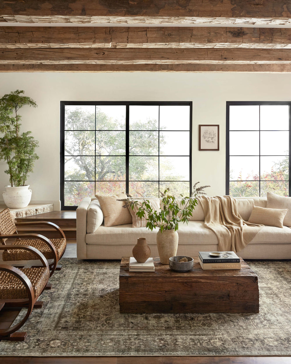 Magnolia Home by Joanna Gaines x Loloi Sinclair Rug - Pebble / Taupe-Blue Hand Home