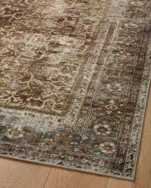 Magnolia Home by Joanna Gaines x Loloi Sinclair Rug - Rust / Lagoon-Blue Hand Home