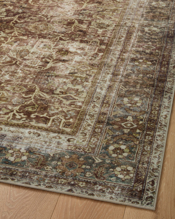Magnolia Home by Joanna Gaines x Loloi Sinclair Rug - Rust / Lagoon-Blue Hand Home