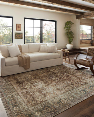Magnolia Home by Joanna Gaines x Loloi Sinclair Rug - Rust / Lagoon-Blue Hand Home