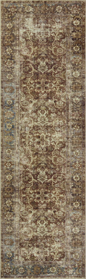 Magnolia Home by Joanna Gaines x Loloi Sinclair Rug - Rust / Lagoon-Blue Hand Home
