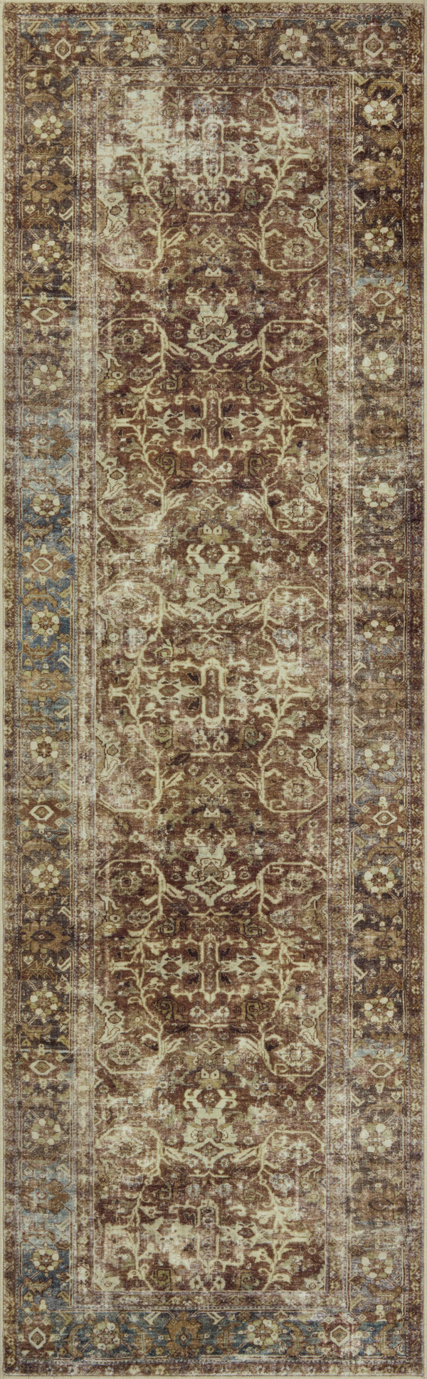 Magnolia Home by Joanna Gaines x Loloi Sinclair Rug - Rust / Lagoon-Blue Hand Home