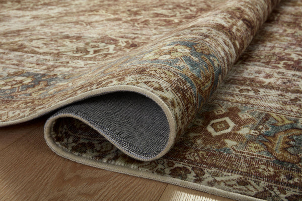 Magnolia Home by Joanna Gaines x Loloi Sinclair Rug - Rust / Lagoon-Blue Hand Home