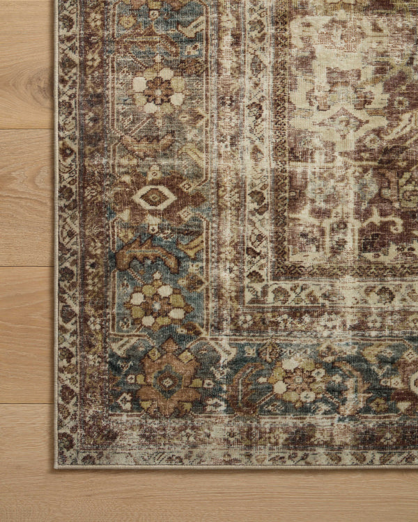 Magnolia Home by Joanna Gaines x Loloi Sinclair Rug - Rust / Lagoon-Blue Hand Home