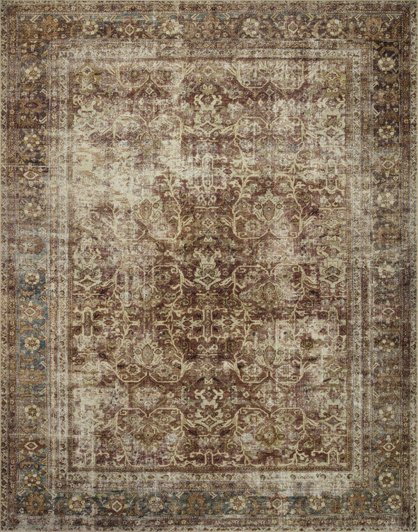 Magnolia Home by Joanna Gaines x Loloi Sinclair Rug - Rust / Lagoon-Blue Hand Home