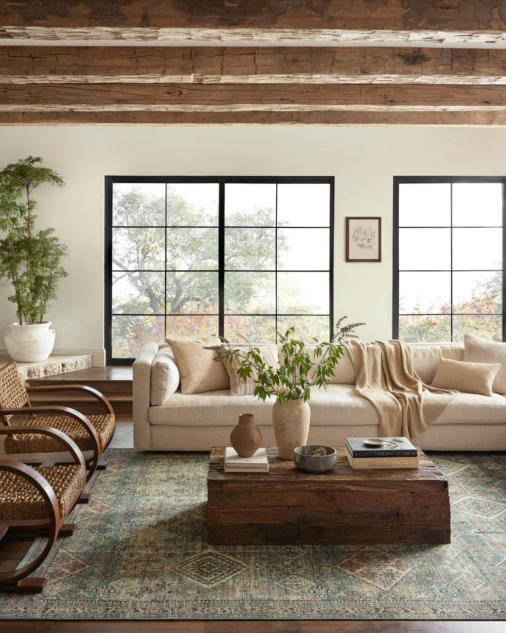 Magnolia Home by Joanna Gaines x Loloi Sinclair Rug - Turquoise / Multi-Blue Hand Home