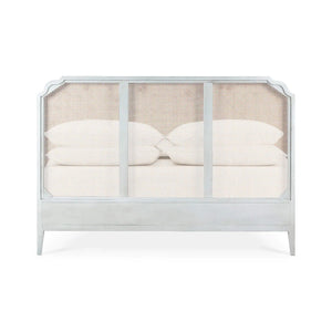 Marisol Bed w/ Rattan Queen-Blue Hand Home