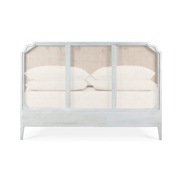 Marisol Bed w/ Rattan Queen-Blue Hand Home